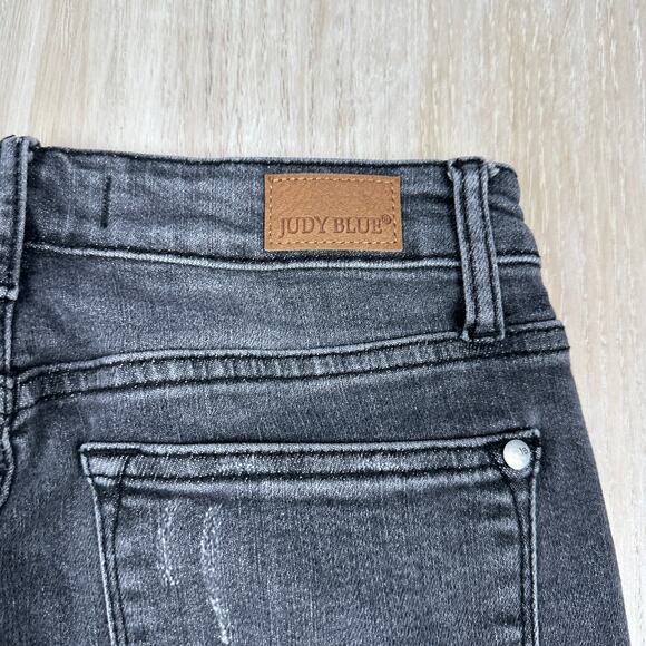 Judy Blue Gray Skinny Fit Mid Rise Capri Casual Cropped Ankle Denim Jeans 26 - Picture 16 of 16